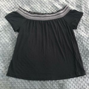Old Navy Off the Shoulder Black and White Top